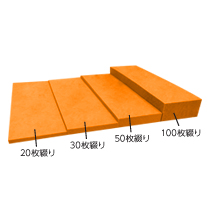 蛍光ふせん紙の厚みと綴り枚数